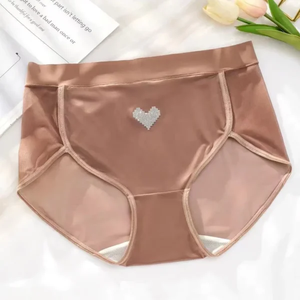 Sexy Mesh Hearts Panties for Women, Plus Size Briefs, Underpants for Weight 100kg - Image 5