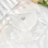 Sexy Mesh Hearts Panties for Women, Plus Size Briefs, Underpants for Weight 100kg - White