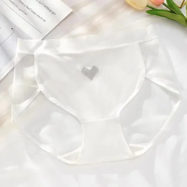 Sexy Mesh Hearts Panties for Women, Plus Size Briefs, Underpants for Weight 100kg - Image 3